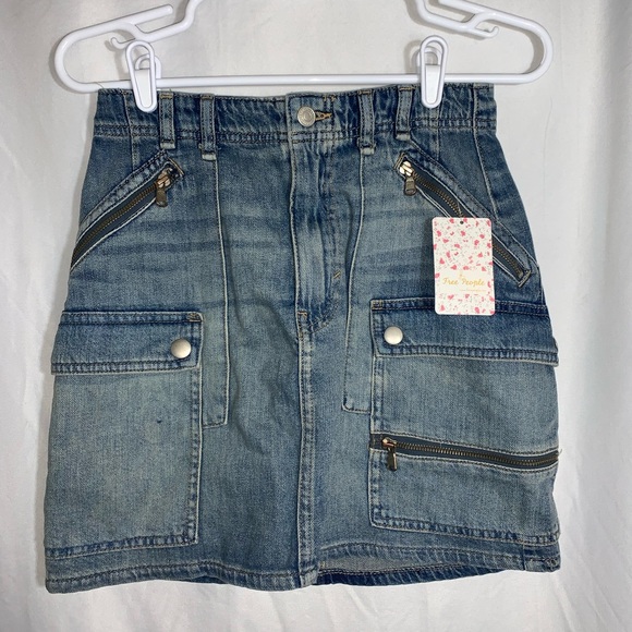 NWT Free People - We The Free Avenue Mini Denim Skirt Size 26 - Picture 4 of 15